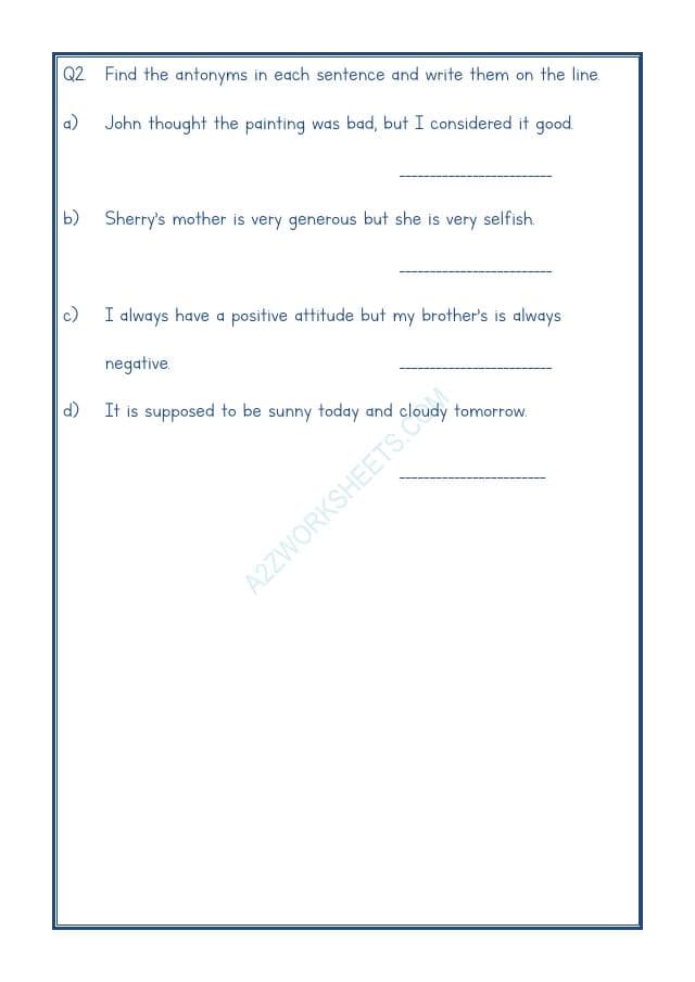 A2ZWorksheets:English-Grammar-Antonyms-10