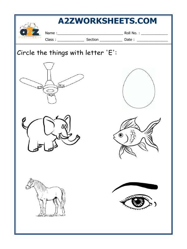 Circle The Letter E