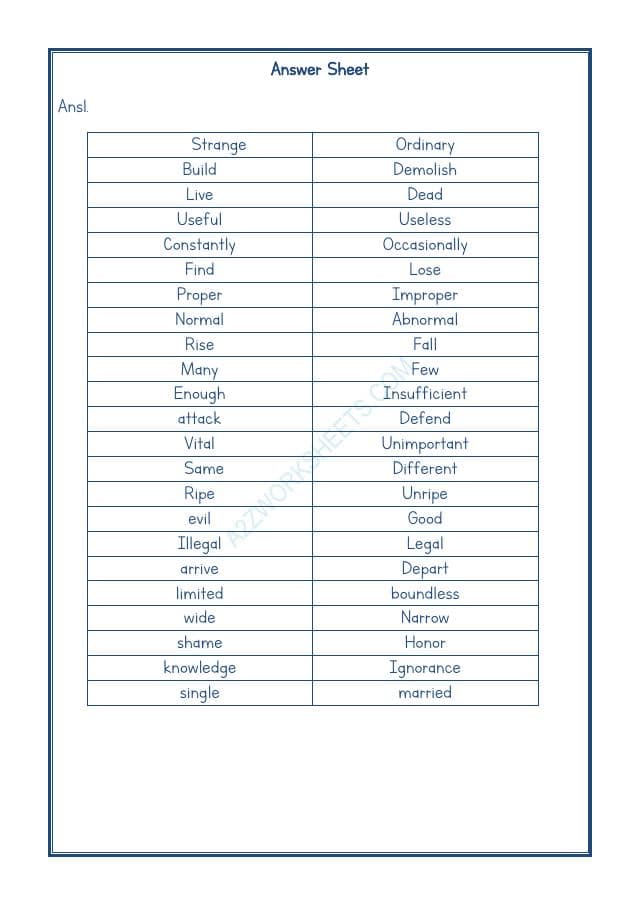 A2ZWorksheets:English-Grammar-Antonyms-03