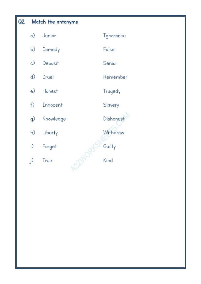 A2ZWorksheets:English-Grammar-Antonyms-09