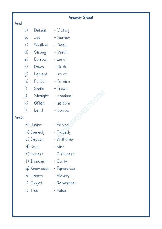 A2ZWorksheets:English-Grammar-Antonyms-09