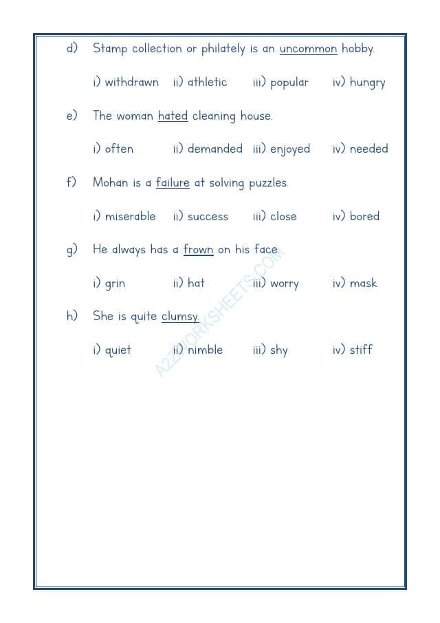 A2ZWorksheets:English-Grammar-Antonyms-10