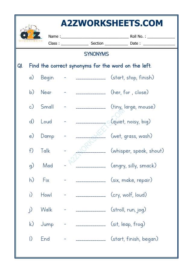 A2ZWorksheets:English-Grammar-Synonyms-04