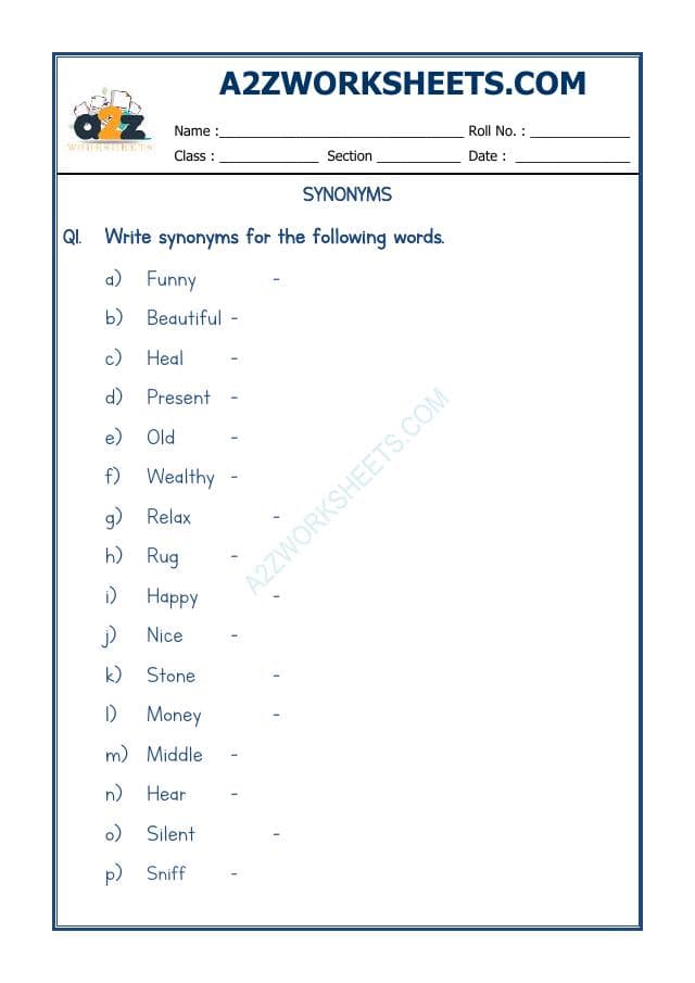 A2ZWorksheets:English-Grammar-Synonyms-05