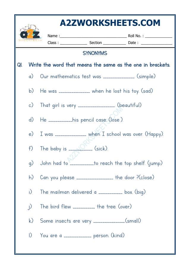 A2ZWorksheets:English-Grammar-Synonyms-08