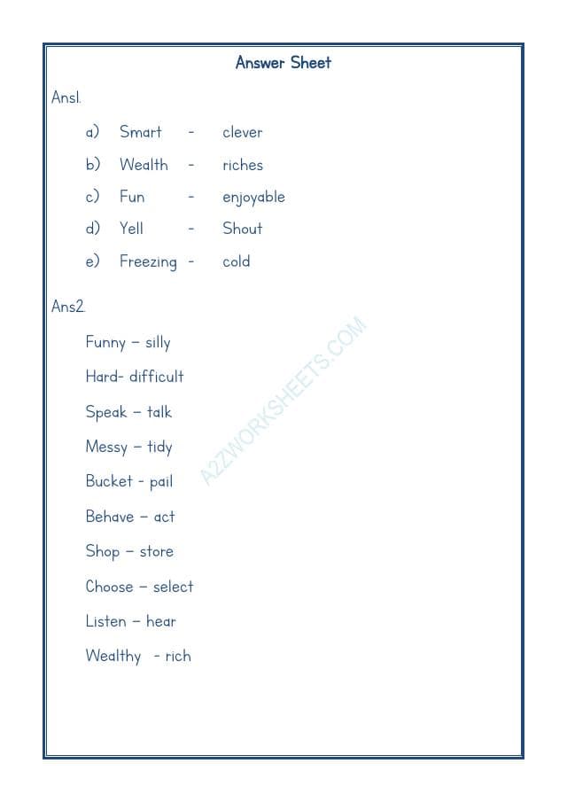 A2ZWorksheets:English-Grammar-Synonyms-09