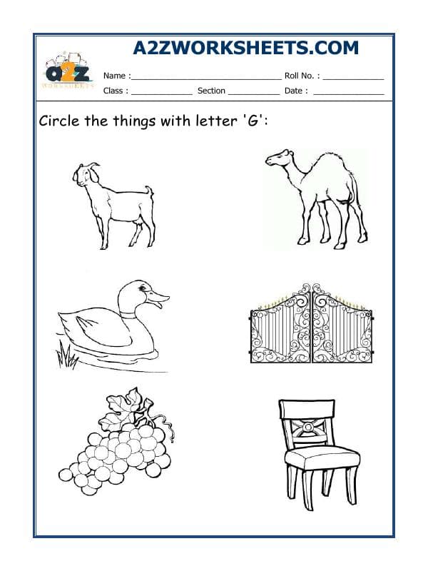 Circle The Letter G