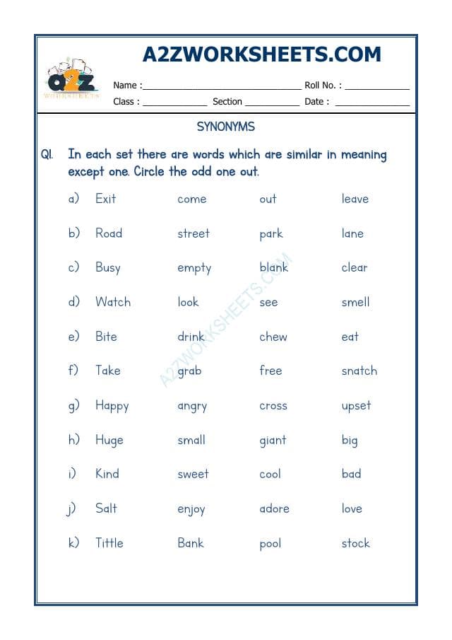 A2ZWorksheets:English-Grammar-Synonyms-04