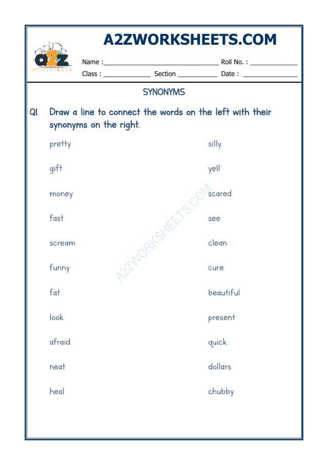A2ZWorksheets:English-Grammar-Synonyms-05