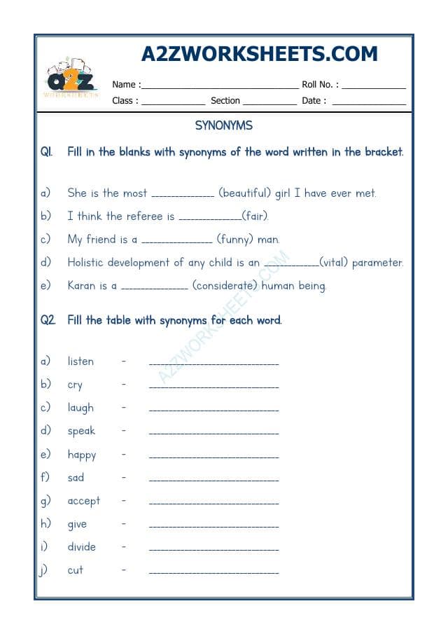A2ZWorksheets:English-Grammar-Synonyms-04