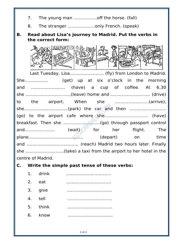 A2ZWorksheets:English-Grammar-Simple Past Tense