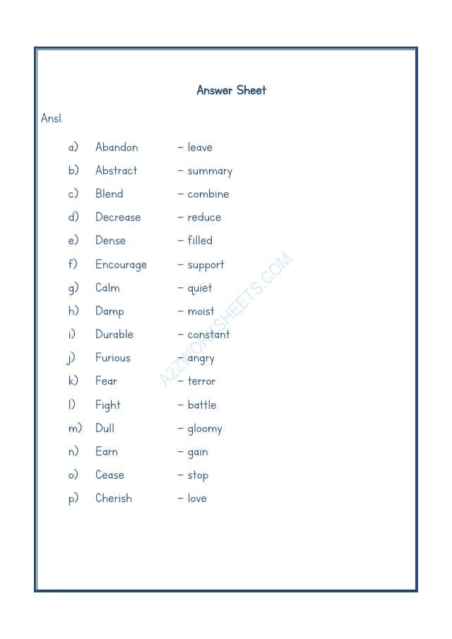 A2ZWorksheets:English-Grammar-Synonyms-10