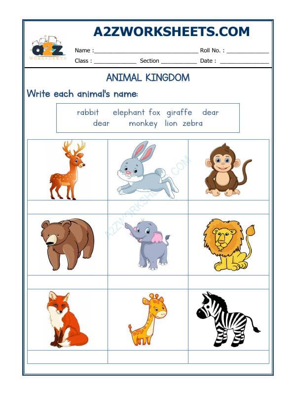 A2ZWorksheets:Science-Animals-Animals Kingdom-05