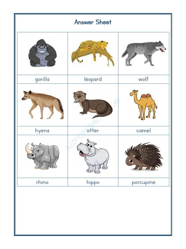 A2ZWorksheets:Science-Animals-Animals Kingdom-06