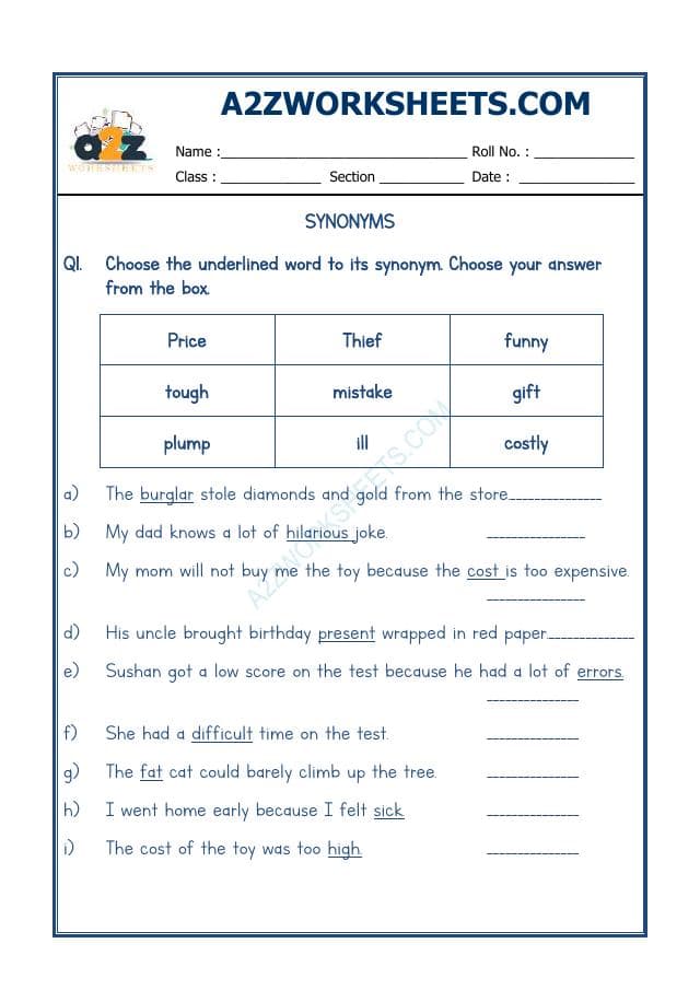 A2ZWorksheets:English-Grammar-Synonyms-05