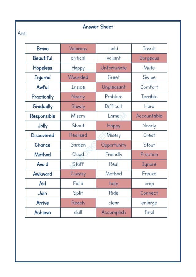 A2ZWorksheets:English-Grammar-Synonyms-07