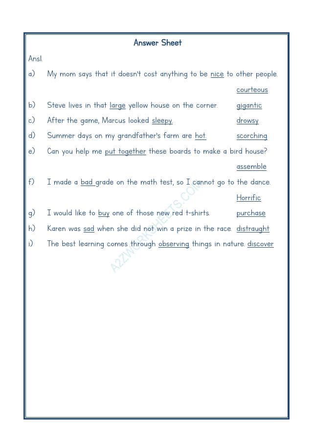 A2ZWorksheets:English-Grammar-Synonyms-09