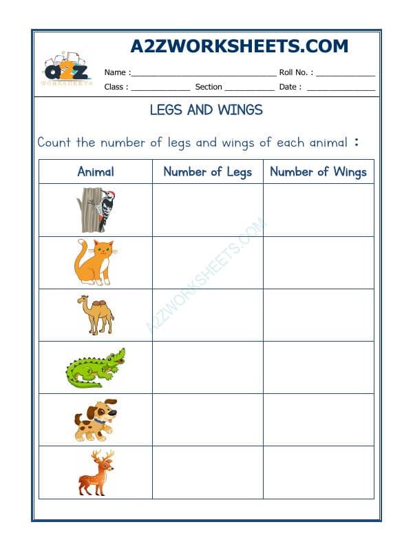 A2ZWorksheets:Science-Animals-Animal - Legs And Wings-04