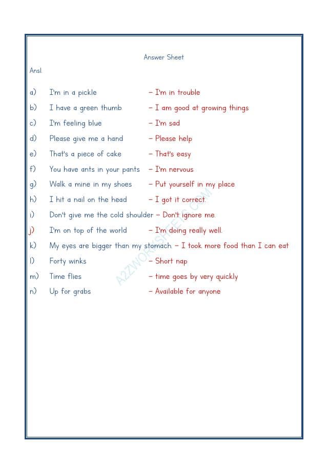 A2ZWorksheets:English-Reading-Idioms And Phrases-03