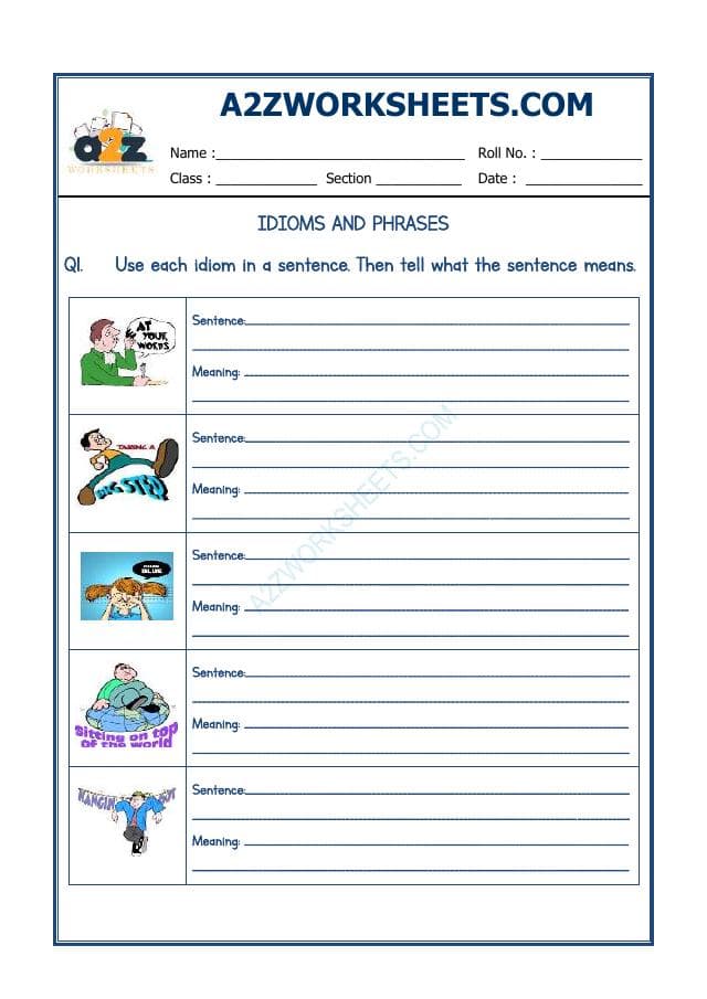 A2ZWorksheets:English-Reading-Idioms And Phrases-04