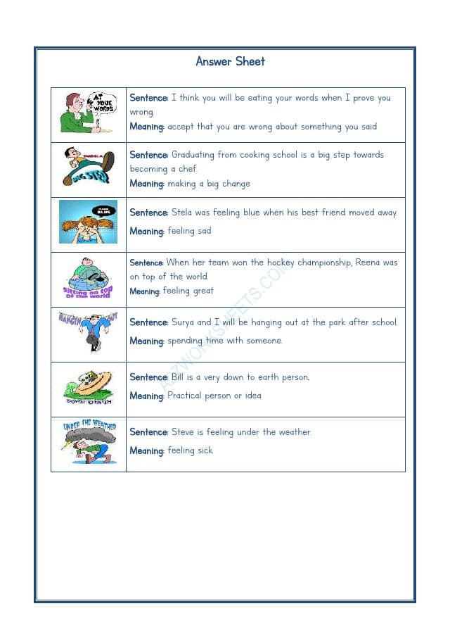 A2ZWorksheets:English-Reading-Idioms And Phrases-04