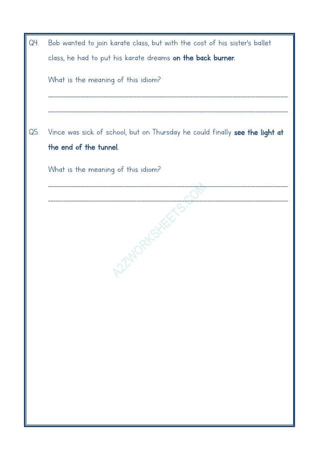 A2ZWorksheets:English-Reading-Idioms And Phrases-05