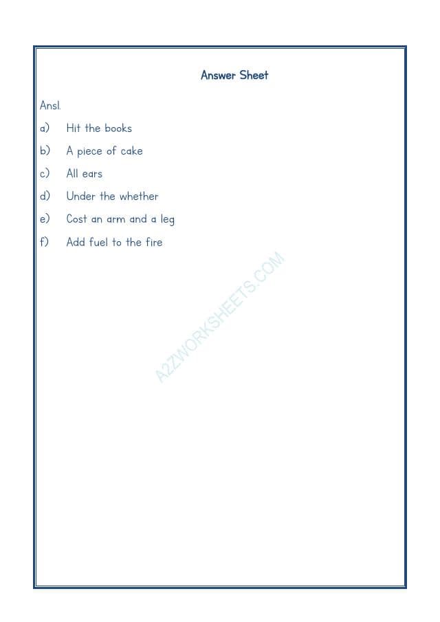 A2ZWorksheets:English-Reading-Idioms And Phrases-01