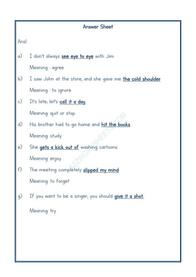 A2ZWorksheets:English-Reading-Idioms And Phrases-03
