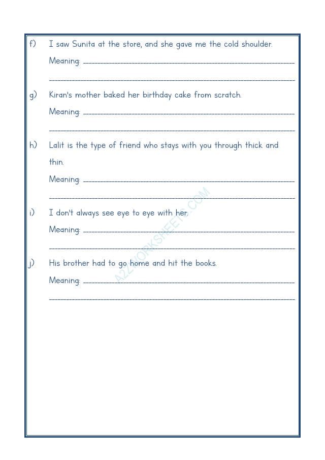 A2ZWorksheets:English-Reading-Idioms And Phrases-01