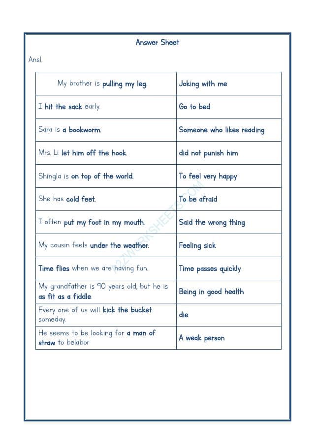 A2ZWorksheets:English-Reading-Idioms And Phrases-02