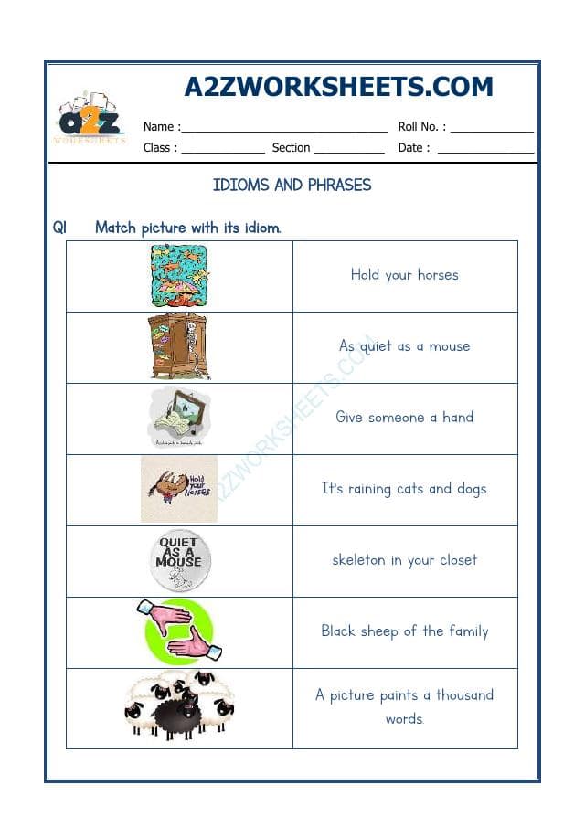 A2ZWorksheets:English-Reading-Idioms And Phrases-04