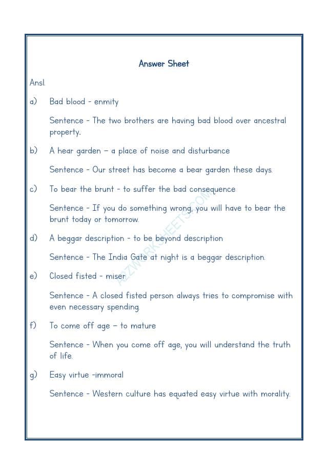 A2ZWorksheets:English-Reading-Idioms And Phrases-03