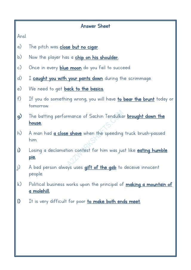 A2ZWorksheets:English-Reading-Idioms And Phrases-04