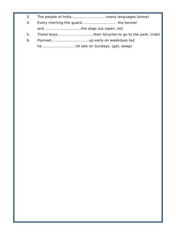 A2ZWorksheets:English-Grammar-Subject - Verb Agreement