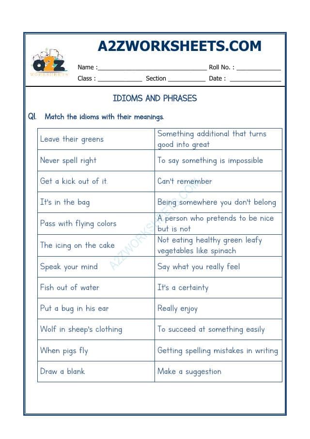 A2ZWorksheets:English-Reading-Idioms And Phrases-08