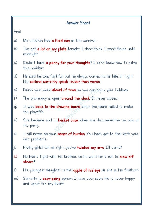 A2ZWorksheets:English-Reading-Idioms And Phrases-09