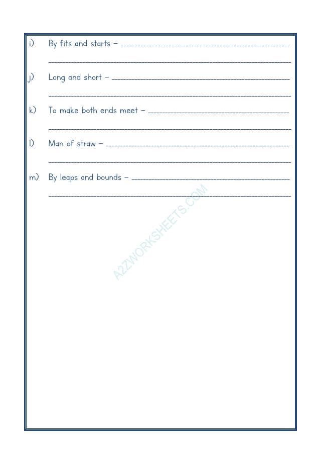 A2ZWorksheets:English-Reading-Idioms And Phrases-10