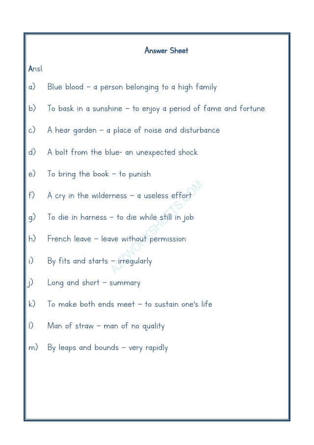 A2ZWorksheets:English-Reading-Idioms And Phrases-10