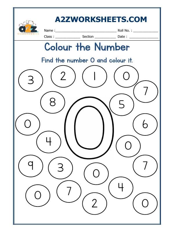 A2ZWorksheets:Maths-Numbers-Colour The Number-01