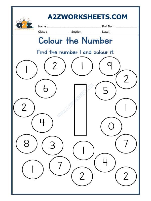 A2ZWorksheets:Maths-Numbers-Colour The Number-02
