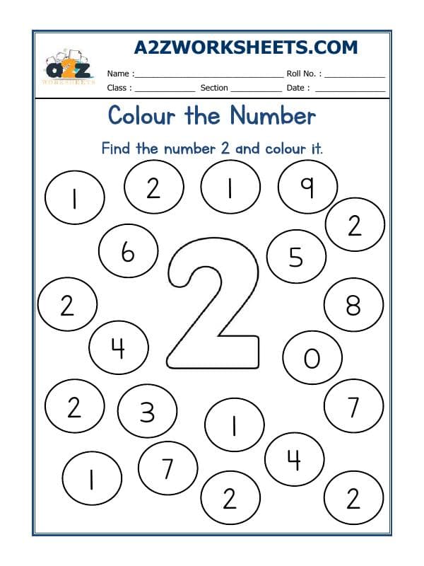 A2ZWorksheets:Maths-Numbers-Colour The Number-03