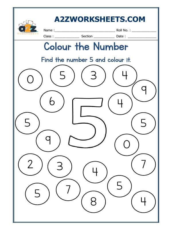 A2ZWorksheets:Maths-Numbers-Colour The Number-06