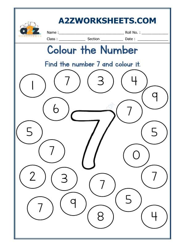A2ZWorksheets:Maths-Numbers-Colour The Number-08