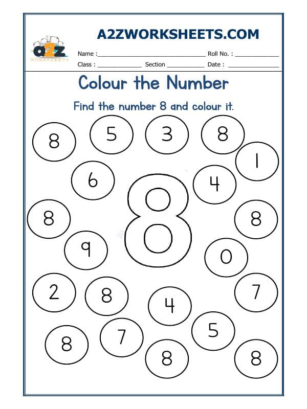 A2ZWorksheets:Maths-Numbers-Colour The Number-09