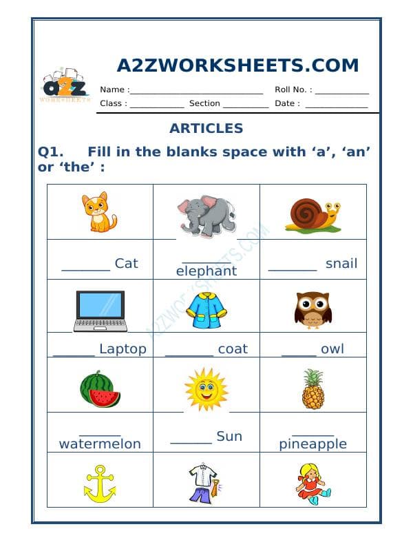 A2ZWorksheets:English-Grammar-Articles-03
