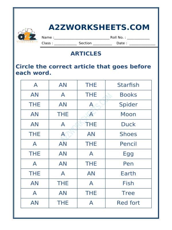 A2ZWorksheets:English-Grammar-Articles-04