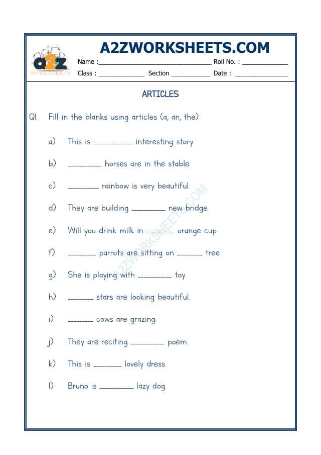 A2ZWorksheets:English-Grammar-Articles-06