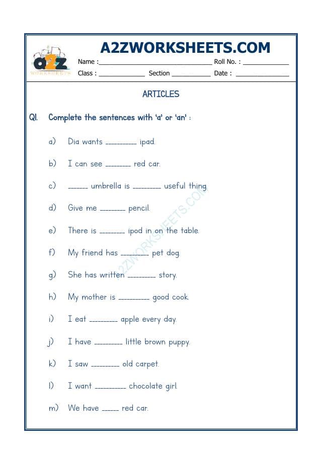 A2ZWorksheets:English-Grammar-Articles-10