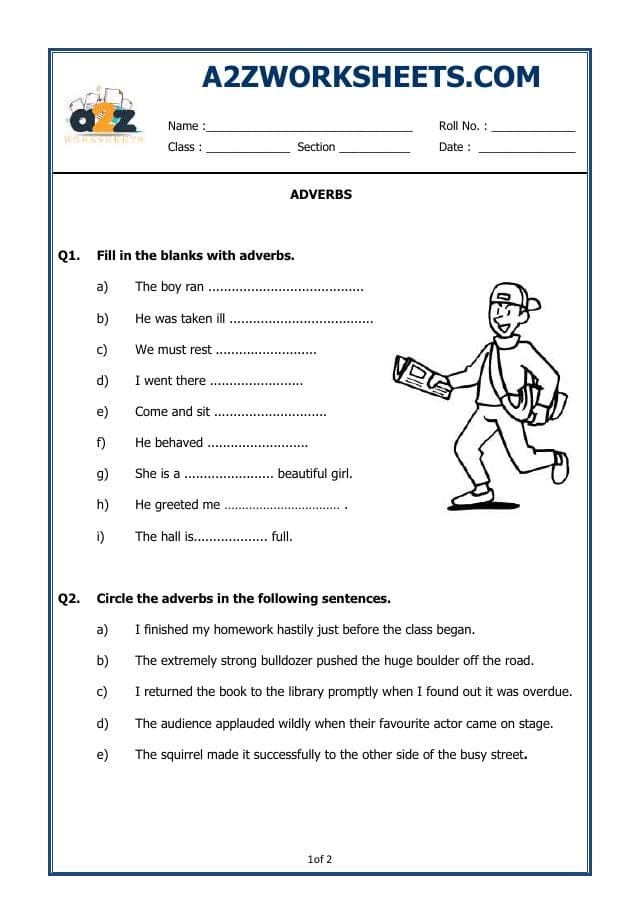 A2ZWorksheets:English-Grammar-Adverbs-02 (Exercise)
