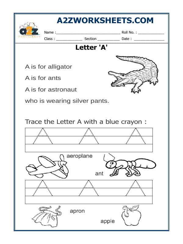 Trace The Letter A